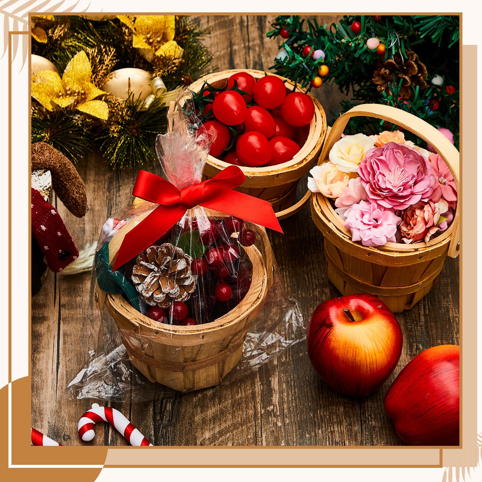 Marsui wooden berry basket stacked for display and storage ideas.