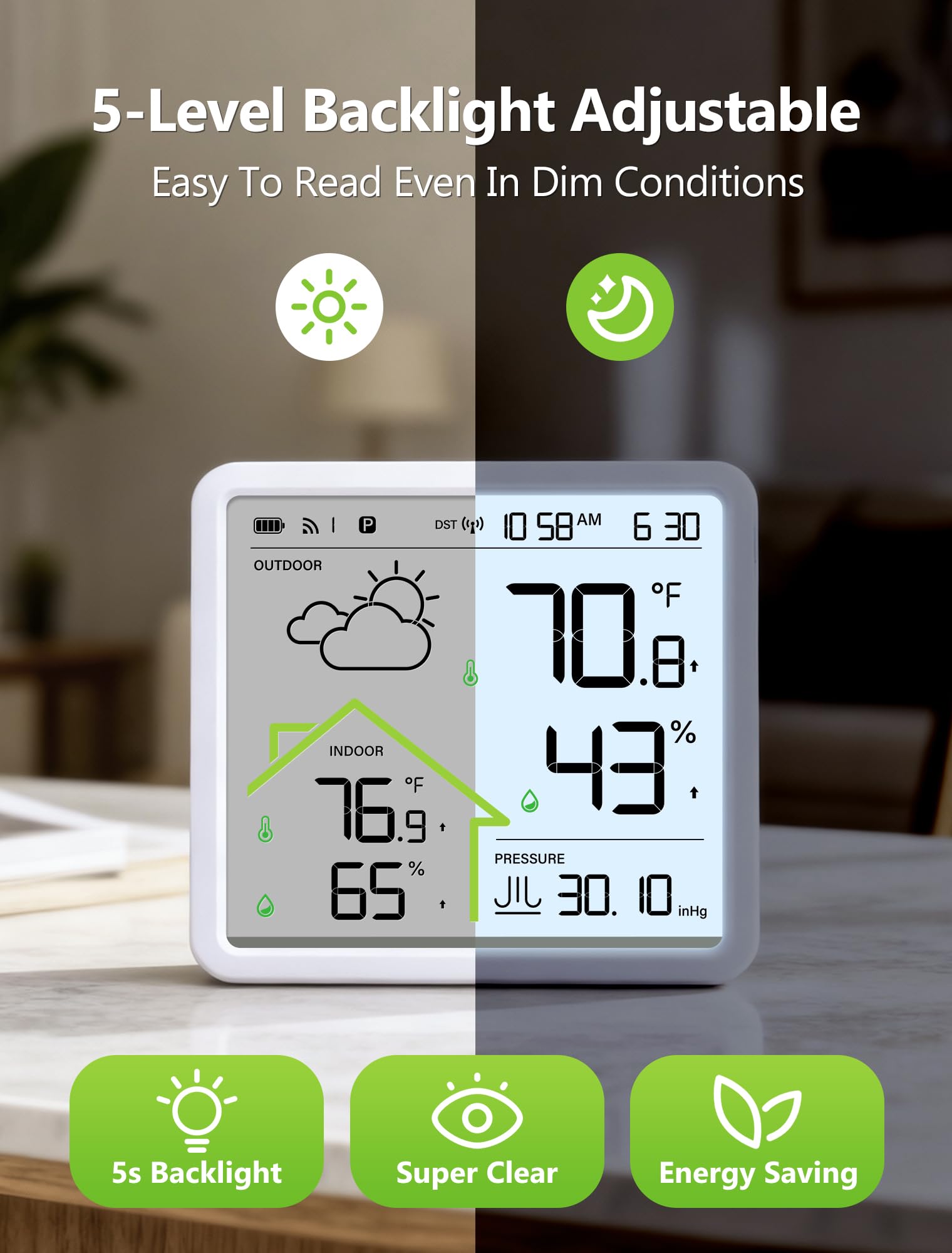 MASHI WWVB atomic clock syncing for accurate time automatically