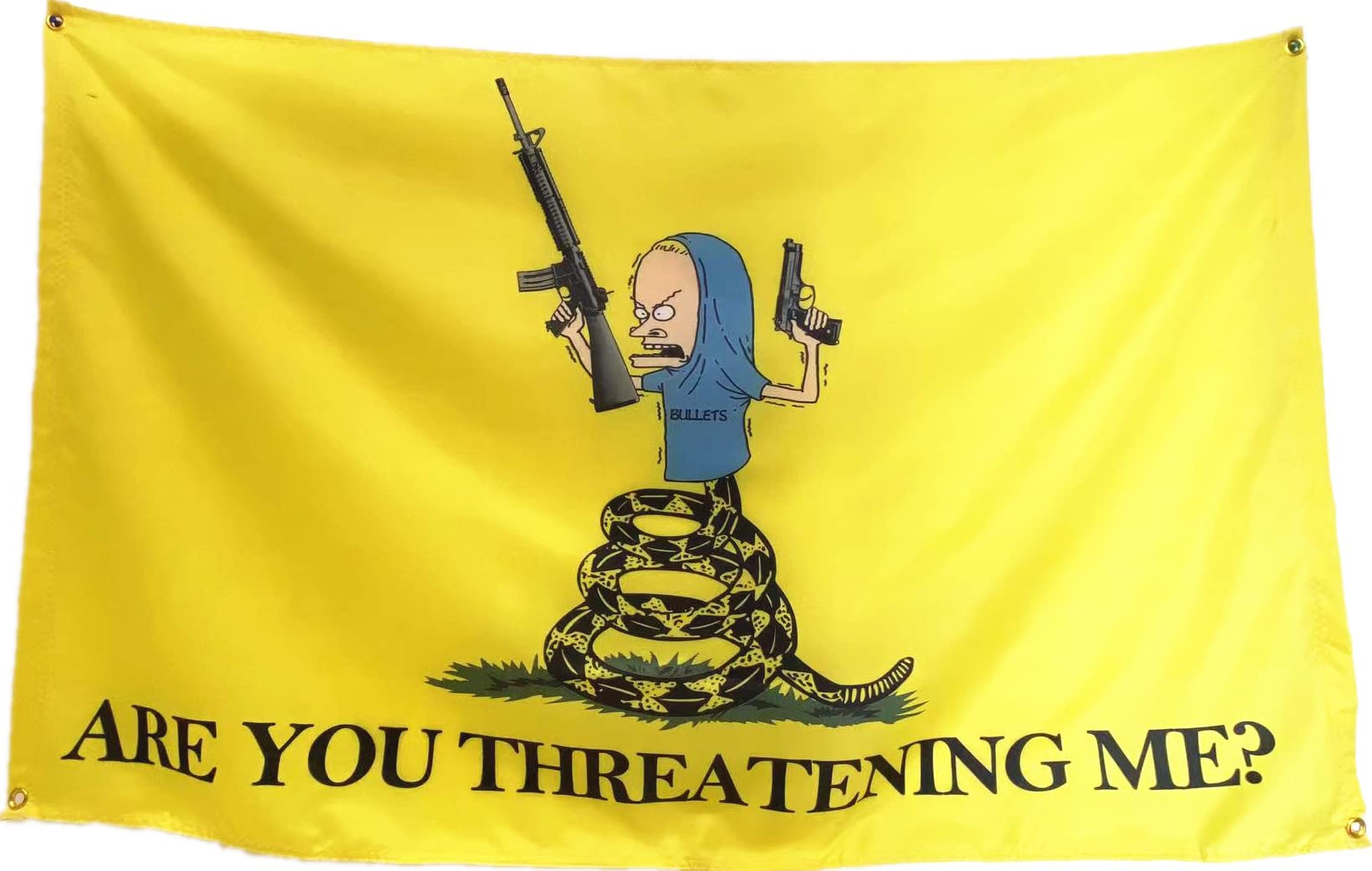 Masquita Are You Threatening Me flag 3x5ft in vibrant colors for dorm rooms.
