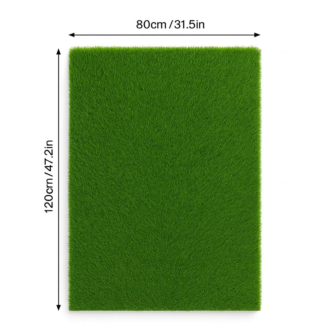 MASSTEELGER Dog Grass Rug close-up showing dense fibers and realistic color variation