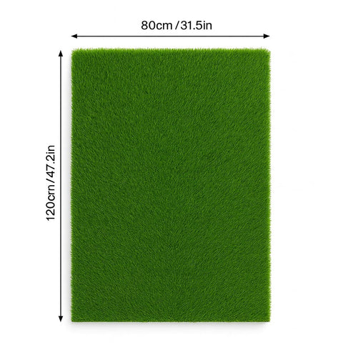 MASSTEELGER Dog Grass Rug close-up showing dense fibers and realistic color variation