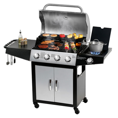 MASTER COOK 4+1 grill lid in stainless steel for durable outdoor cooking.