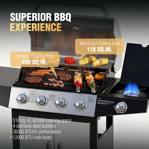 MASTER COOK 518 sq in cooking area supports family meals and gatherings.