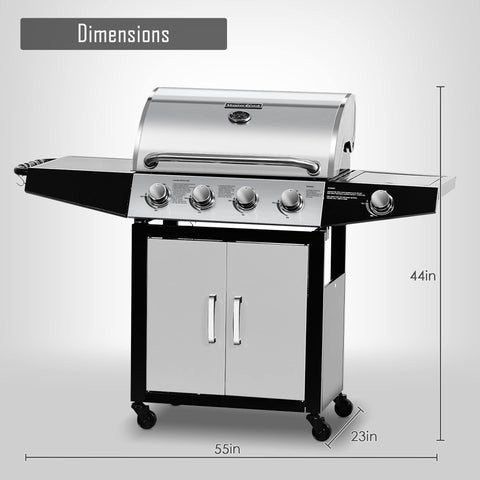 MASTER COOK stainless steel lid and control panel provide weather-ready durability.