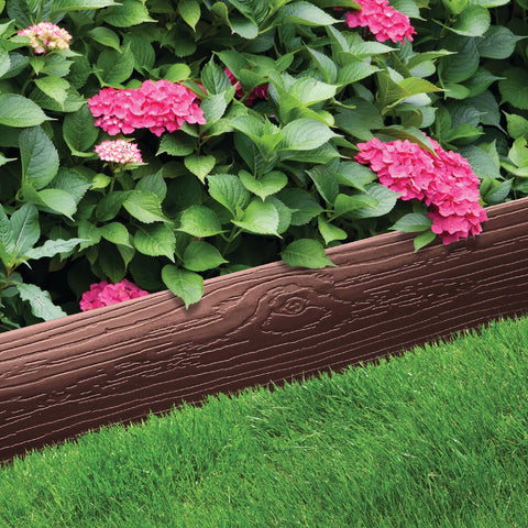 Master Mark brown edging border with stakes for secure installation.