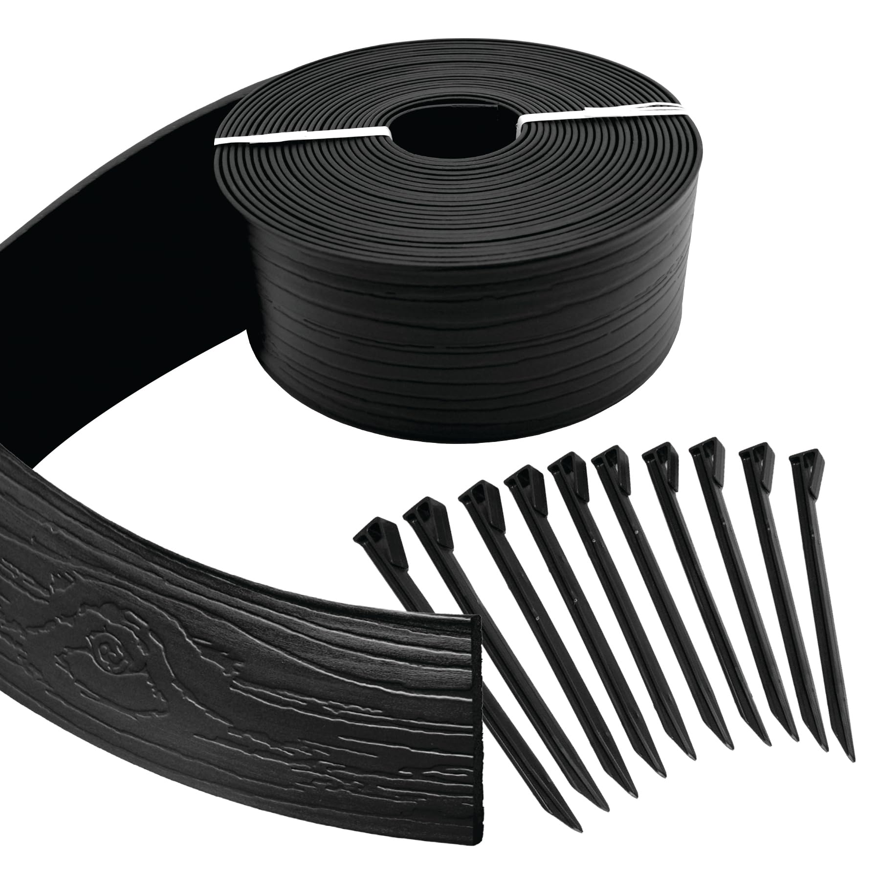 Master Mark landscape edging coil forms a crisp 40 ft border for lawns and gardens.