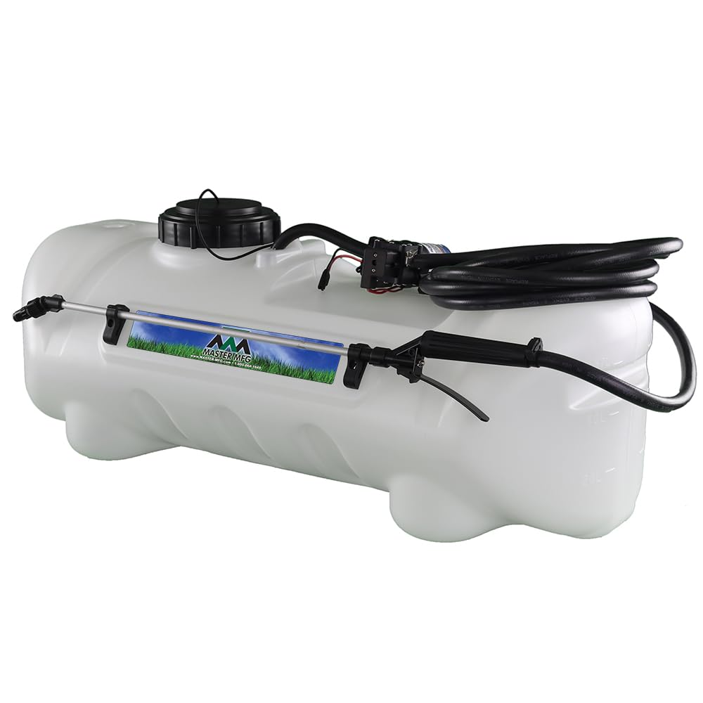 Master Mfg 15-Gallon spot sprayer mounted on an ATV for targeted spraying.