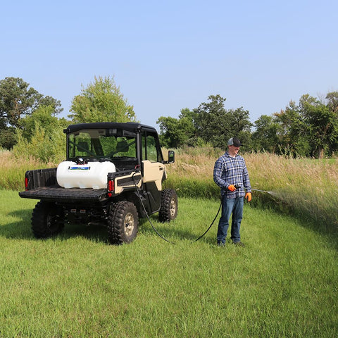 Master Mfg UTV mounting features secure to bed for versatile transport.