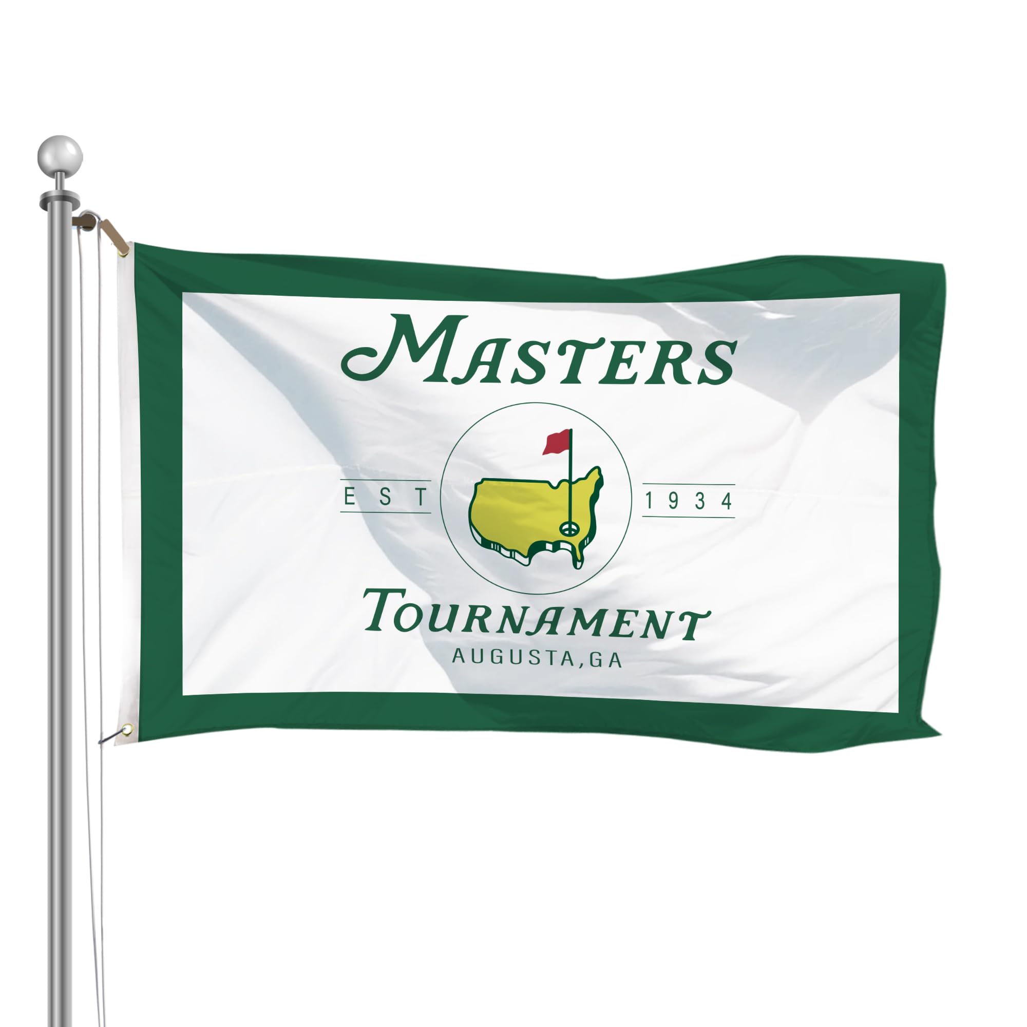 Master Tournament Flag 3x5 banner shown outdoors for yard flair and easy mounting