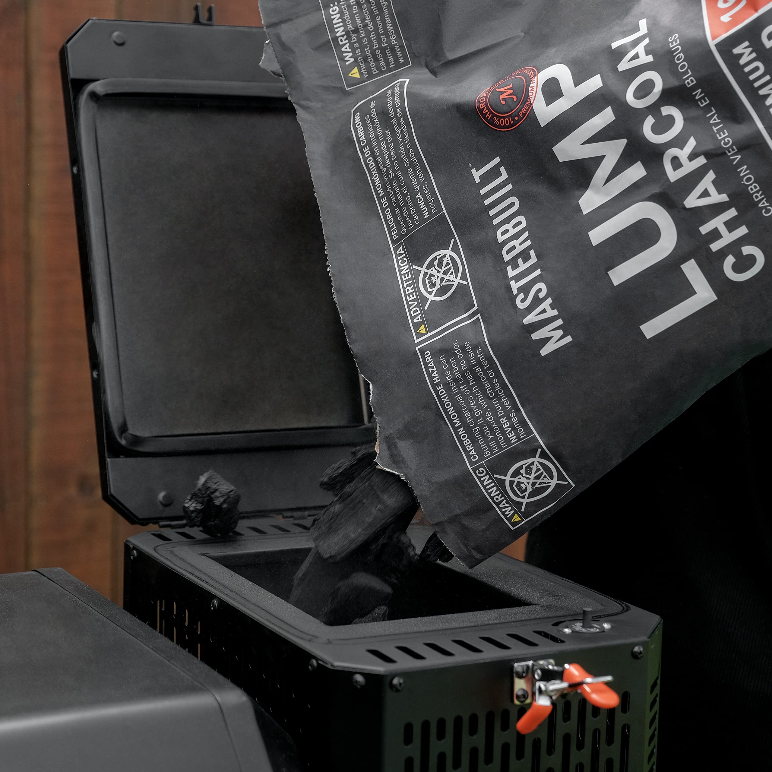 Masterbuilt lump charcoal kiln-fired in artisan kilns for consistent performance.