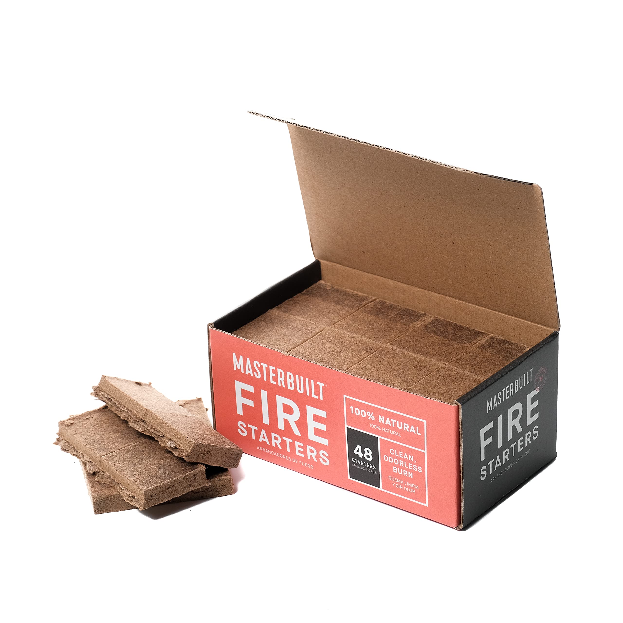 Masterbuilt Pure-Parrafin odorless fire starters packaging speeds charcoal setup