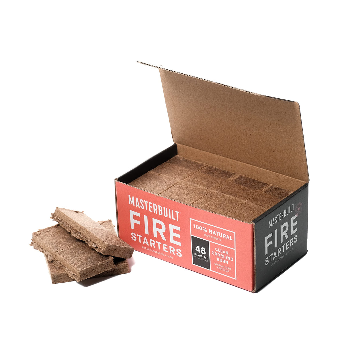 Masterbuilt Pure-Parrafin odorless fire starters packaging speeds charcoal setup