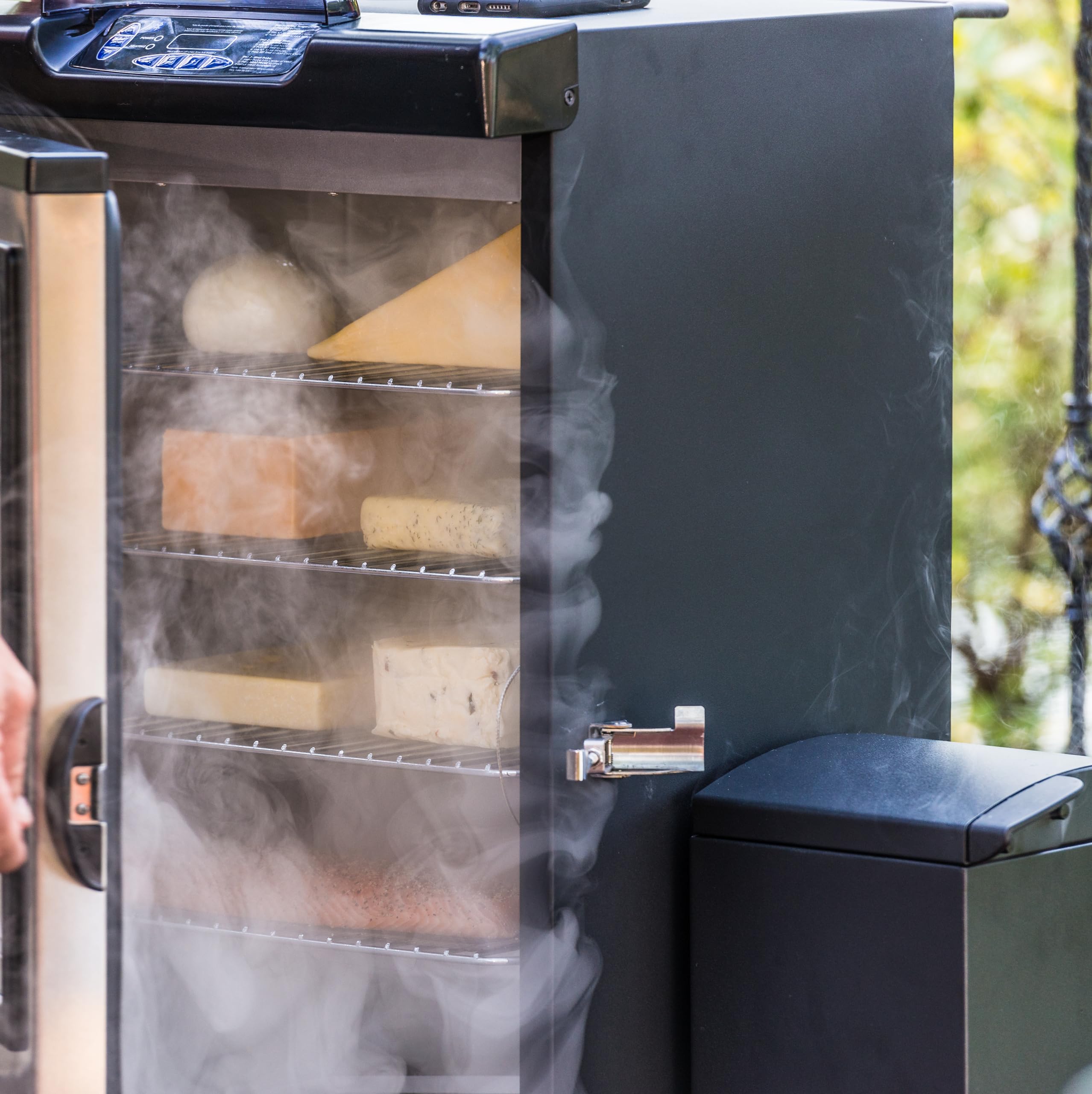 Masterbuilt slow smoker fish smoking setup for delicate, smoky flavor.