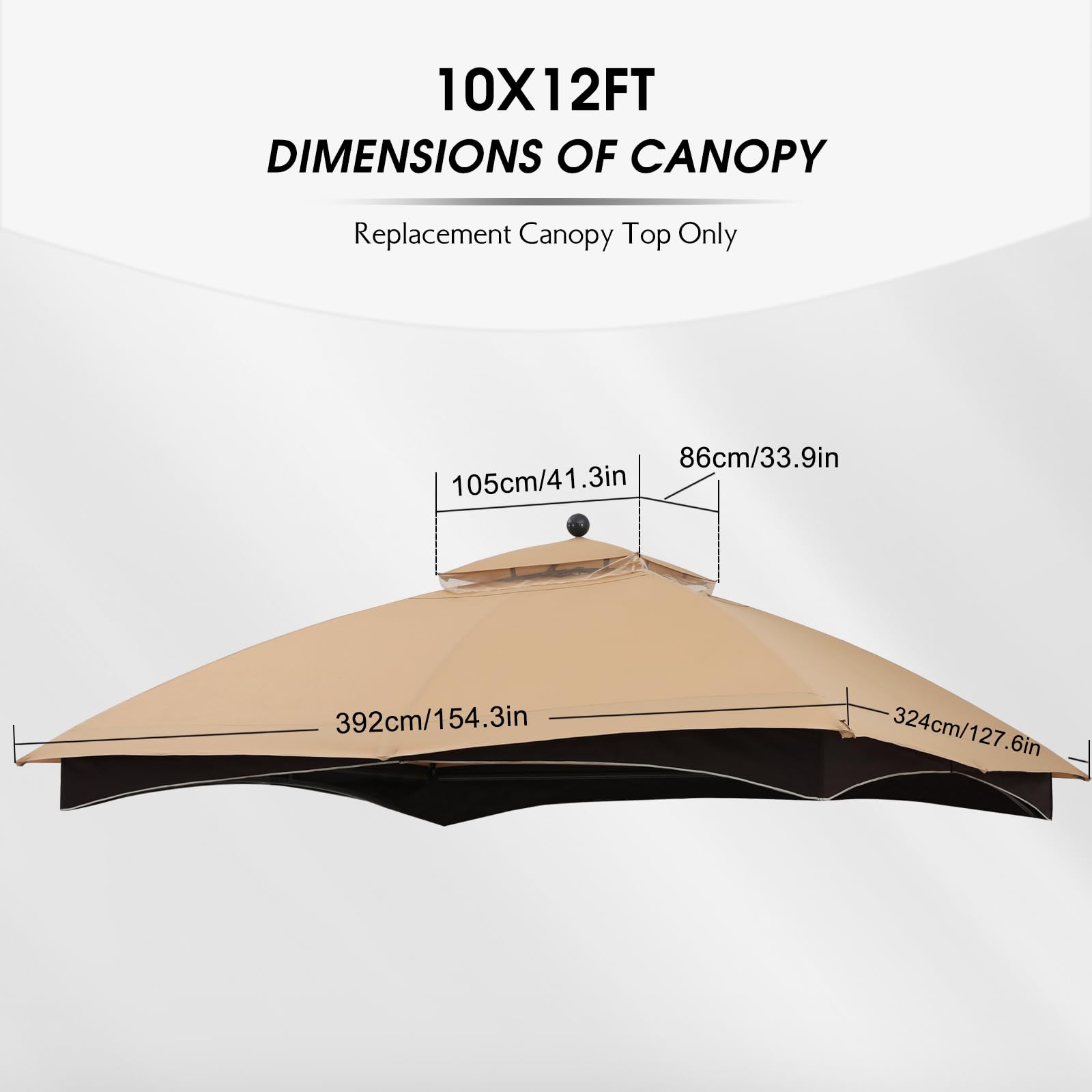 MASTERCANOPY beige plaid canopy top adds stylish shade to your 10x12 gazebo.