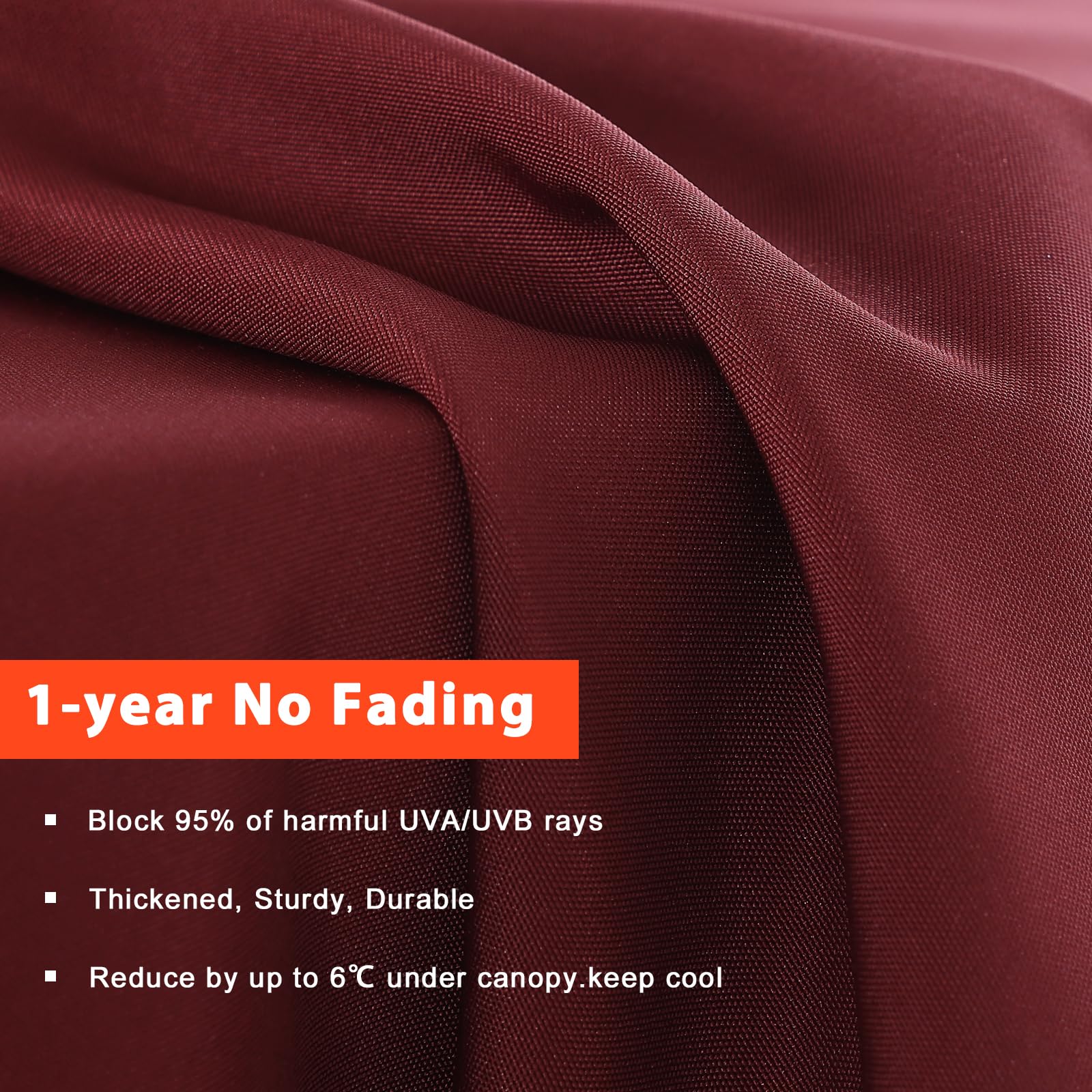 Mastercanopy burgundy canopy adds vibrant, fade-resistant color to outdoor spaces.