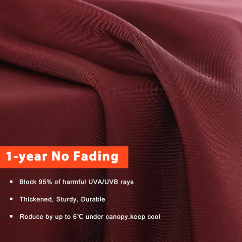Mastercanopy burgundy canopy adds vibrant, fade-resistant color to outdoor spaces.