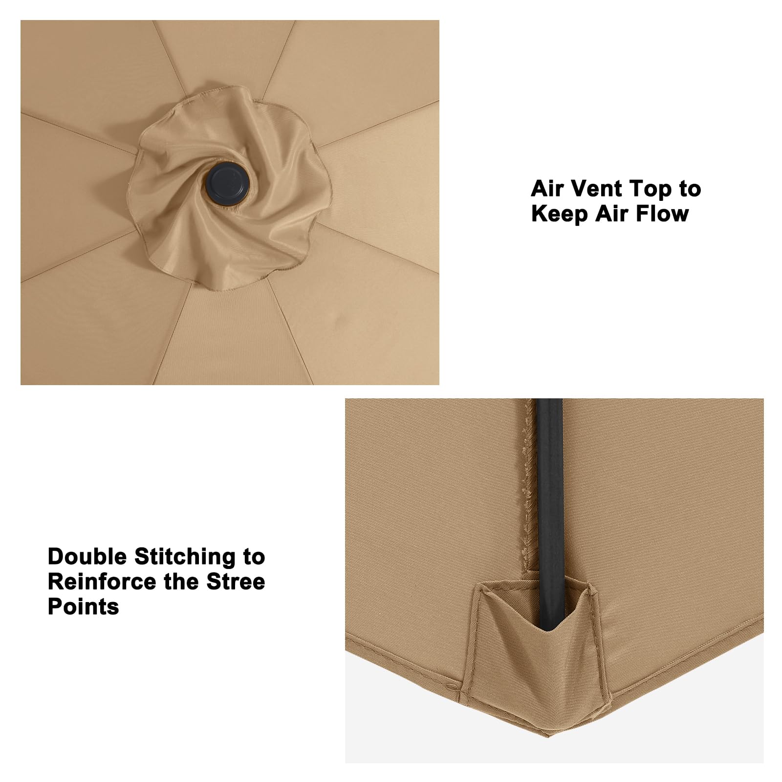 MASTERCANOPY fits 53.5–55.5 inches center hole to rib pocket.