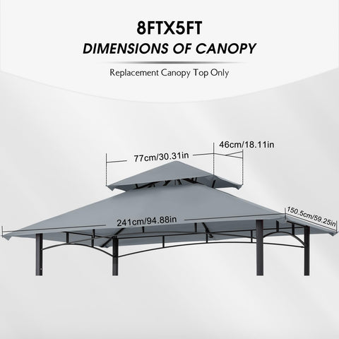 Close-up of gray vented double-tier fabric by MasterCanopy