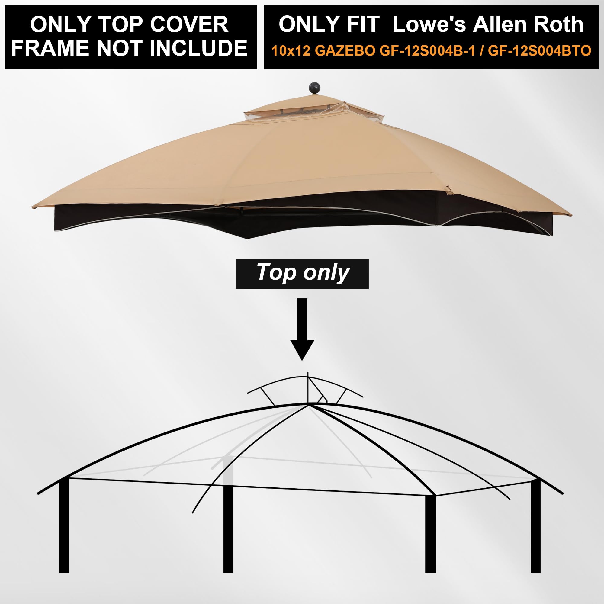 MASTERCANOPY original polyester fabric top offers durable sun protection.