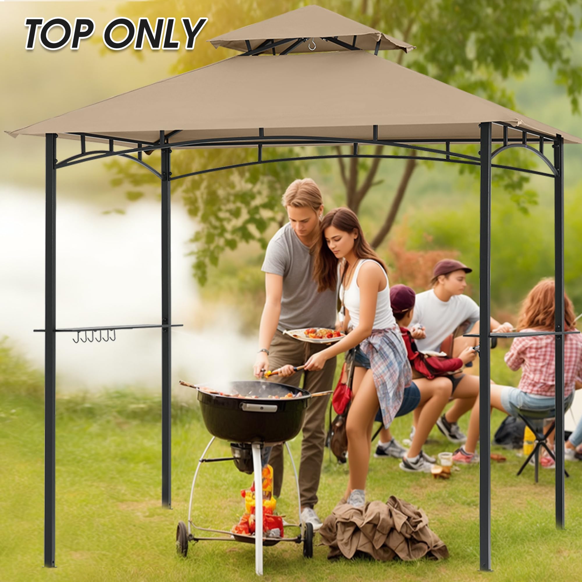 Mastercanopy outdoor setup remains sturdy in backyard settings.