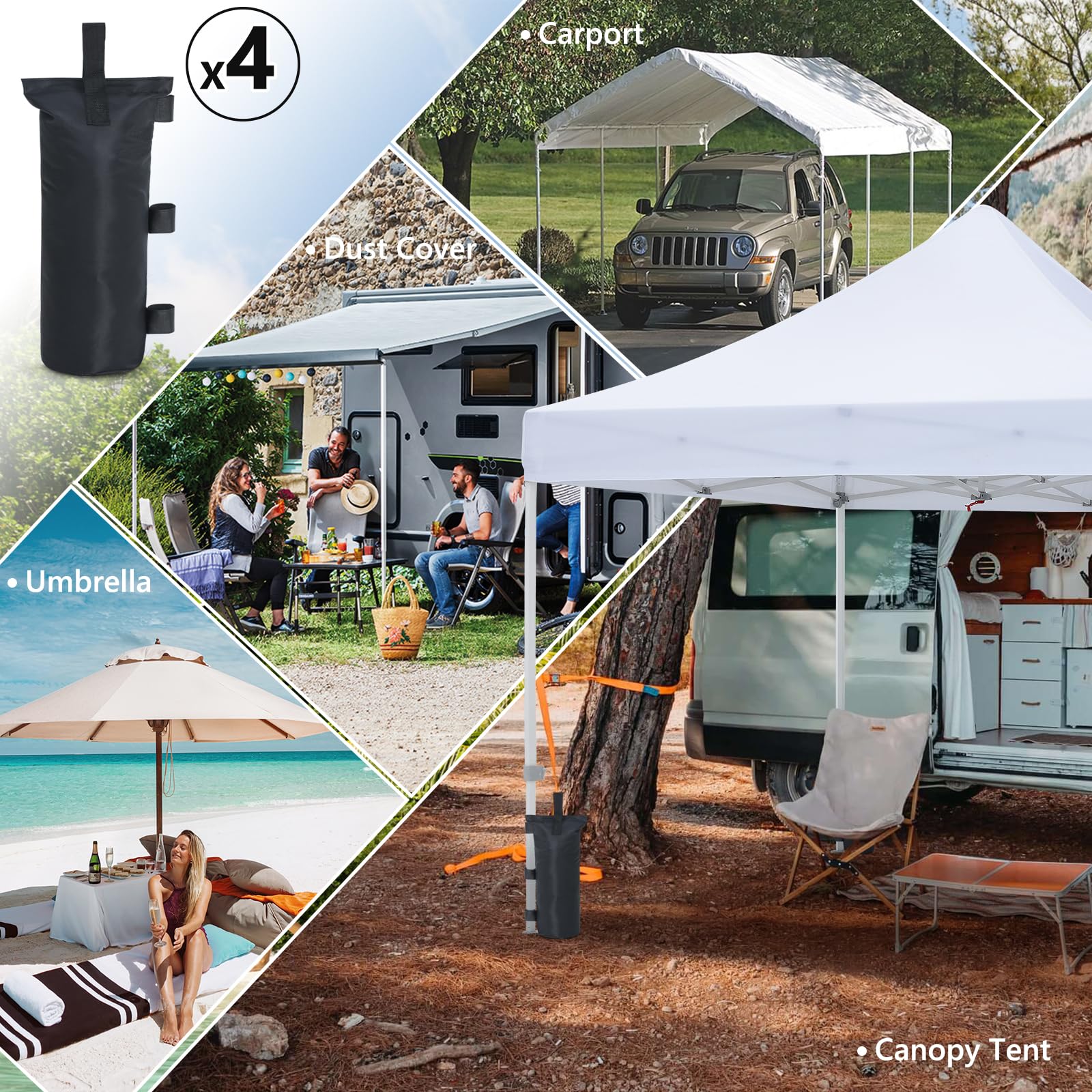 MASTERCANOPY ideal for beaches and patios to resist gusts.