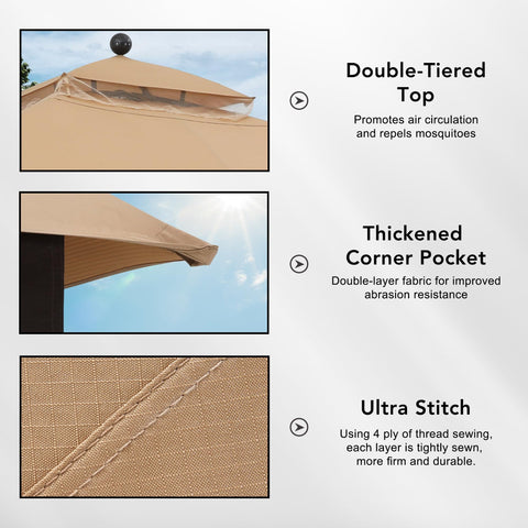 MASTERCANOPY rip-lock fabric top delivers added tear resistance.