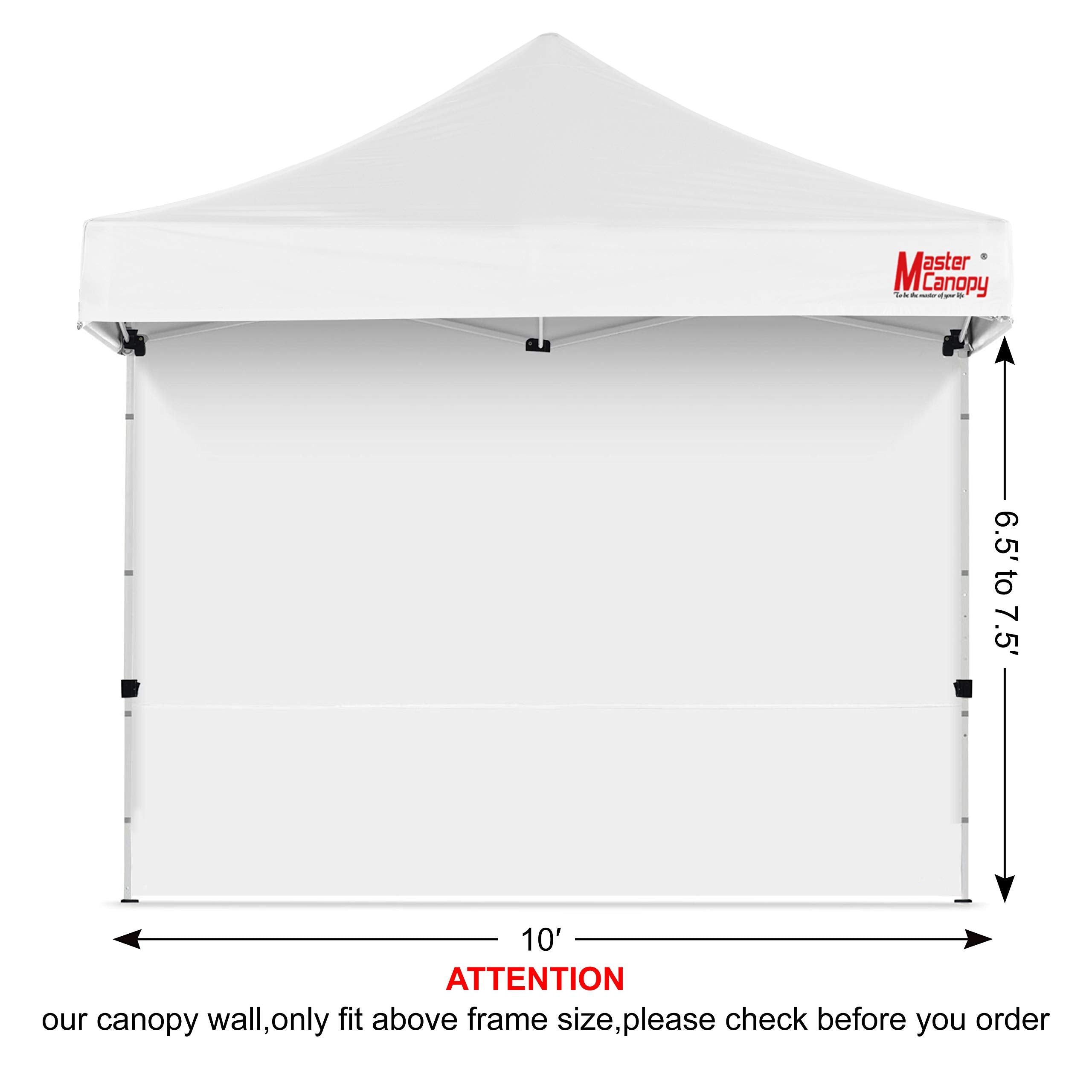 Velcro tabs secure the wall to a straight-leg canopy frame