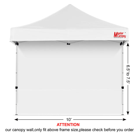 Velcro tabs secure the wall to a straight-leg canopy frame