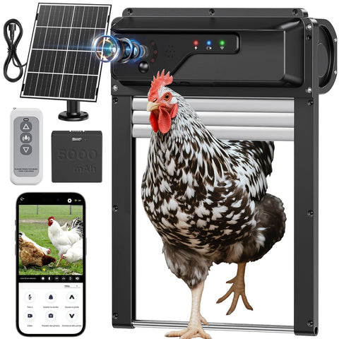 MASTERFUN WiFi automatic chicken coop door with camera provides live monitoring of your flock