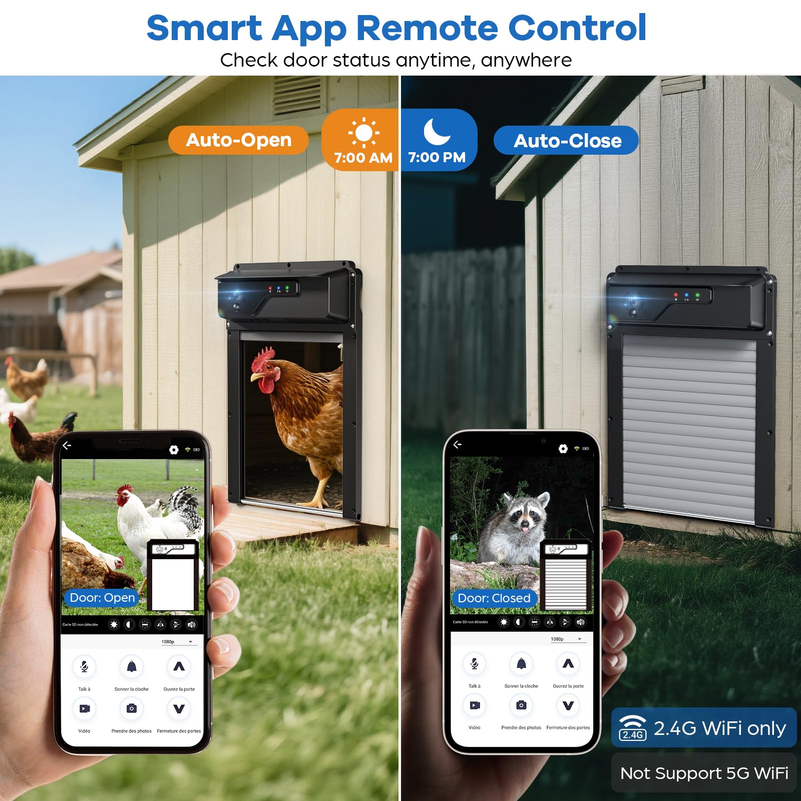  MASTERFUN remote-control at the coop enables quick door operation within 15 meters