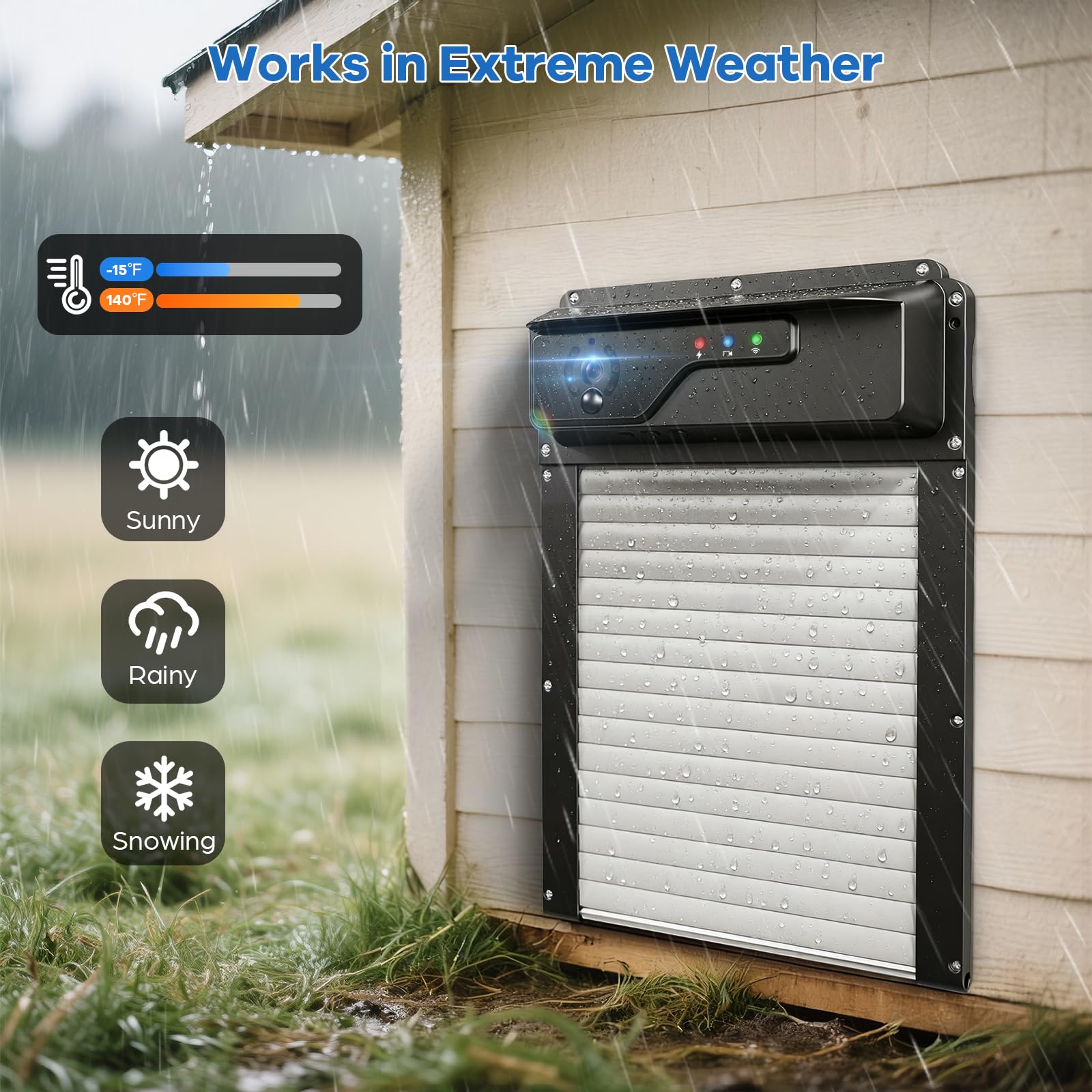  MASTERFUN weatherproof housing protects components in rain and wind