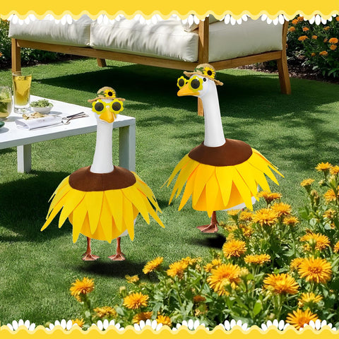 MASU&FHWE full sunflower outfit displayed on a goose statue.