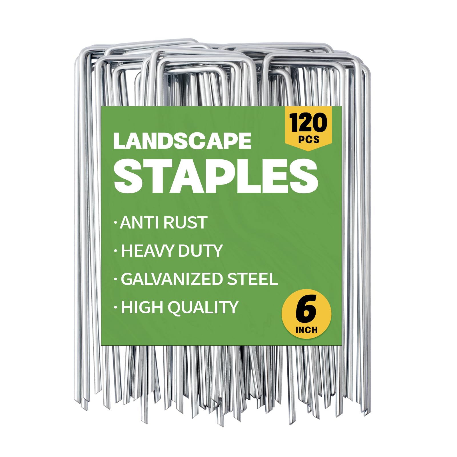 MAT 7-BANQUET galvanized landscape stakes 6in ready for lawn anchoring