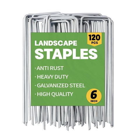MAT 7-BANQUET galvanized landscape stakes 6in ready for lawn anchoring
