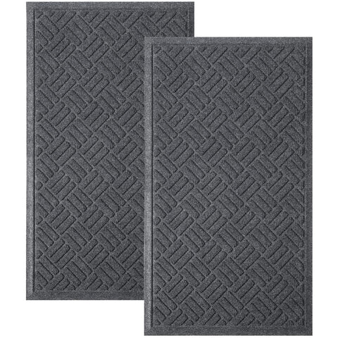 MATALL front door mat 2-pack in gray, ideal for entryway dirt and moisture control.