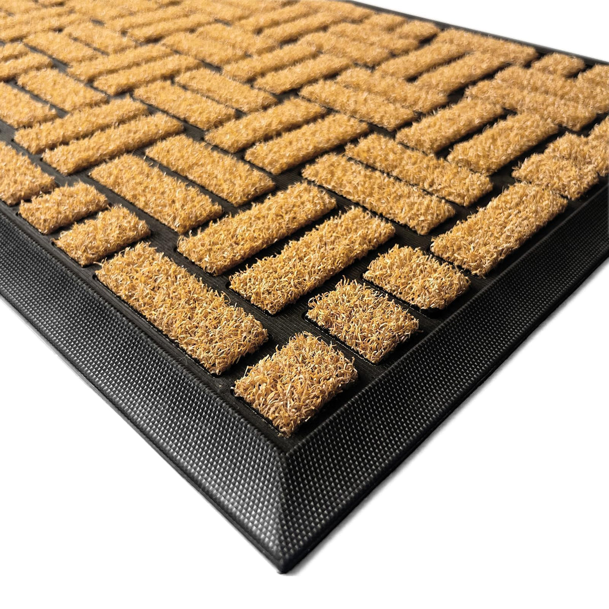MATALL front door mat outdoor yellow welcomes guests while trapping dirt efficiently.