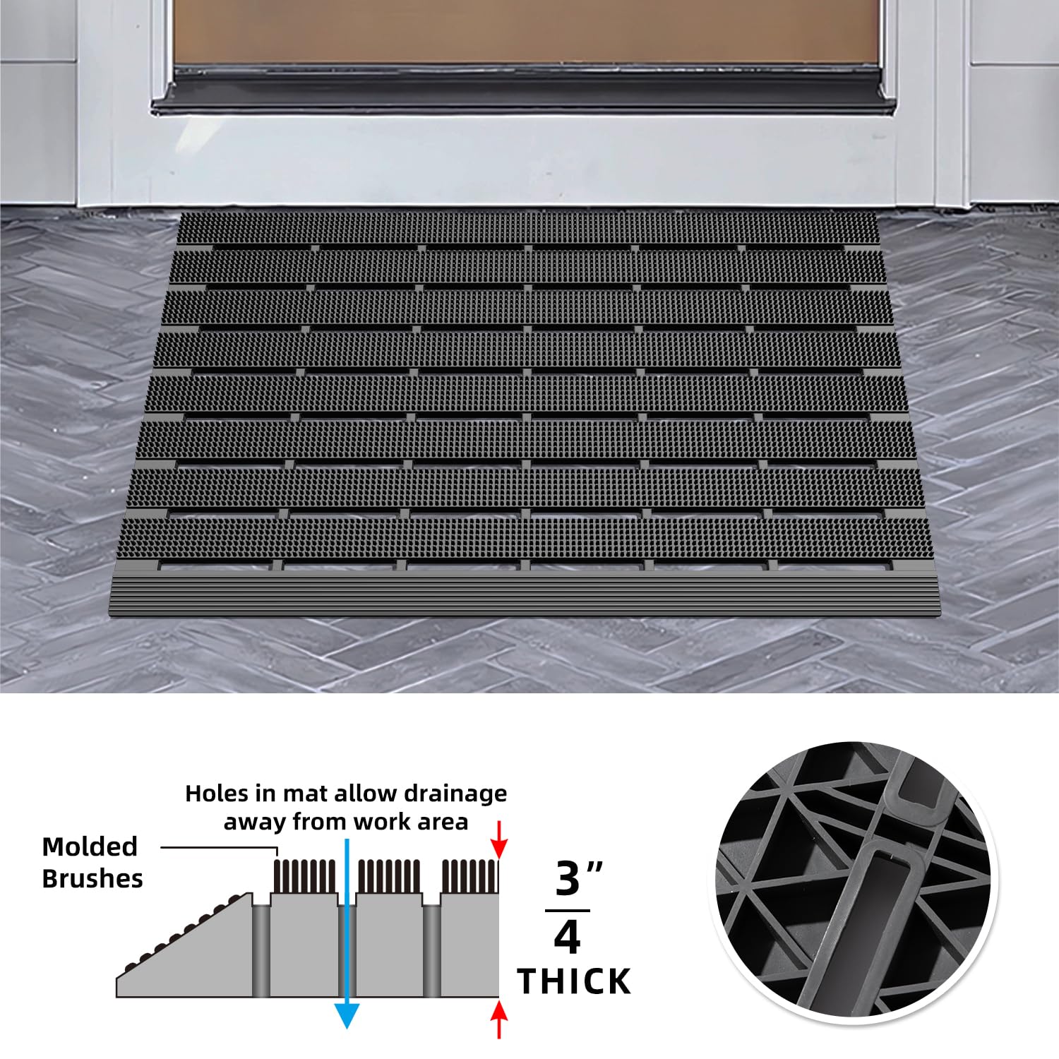 MATALL heavy-duty TPE mat shows non-slip back for stability.