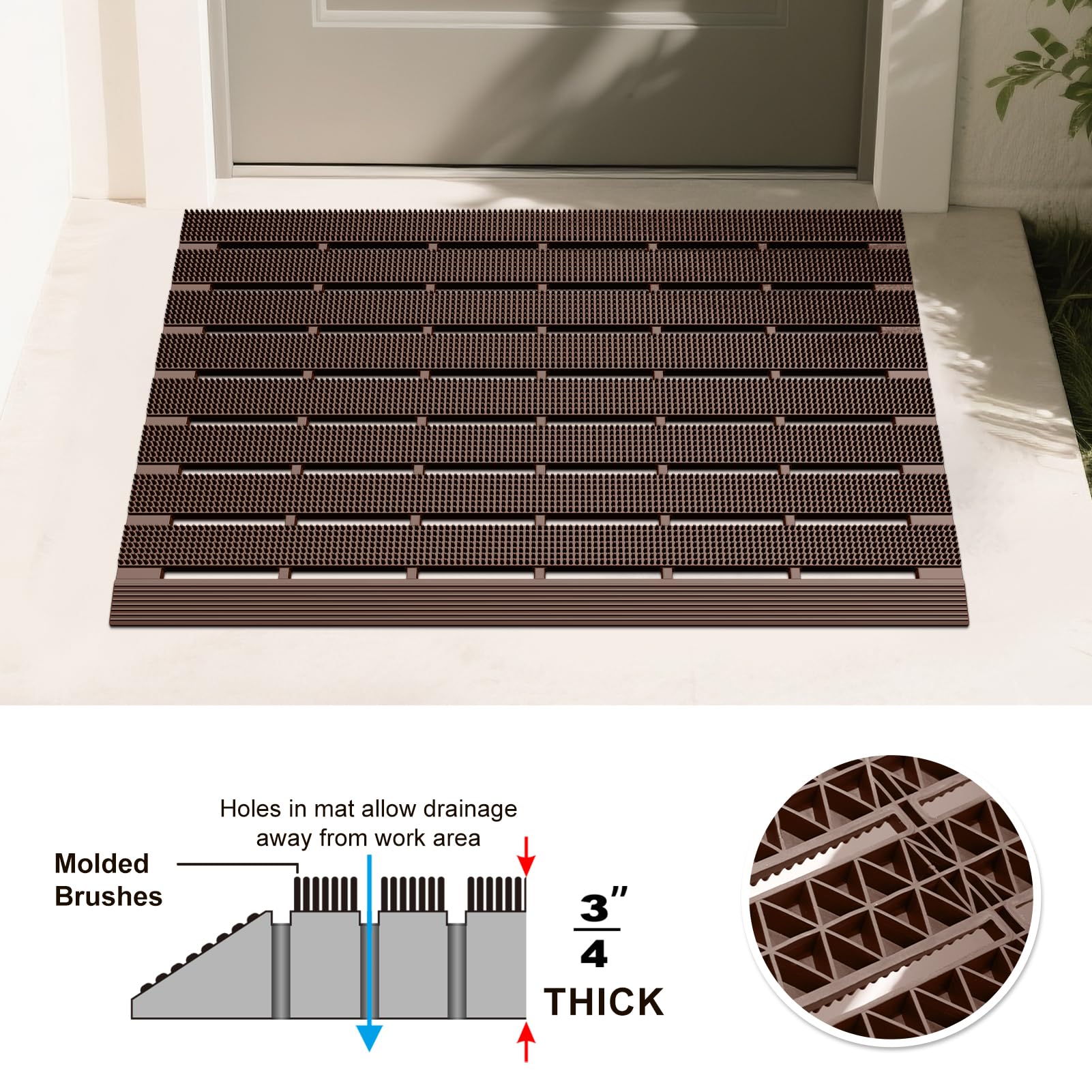 MATALL outdoor-entry mat protects floors in wet outdoor zones.