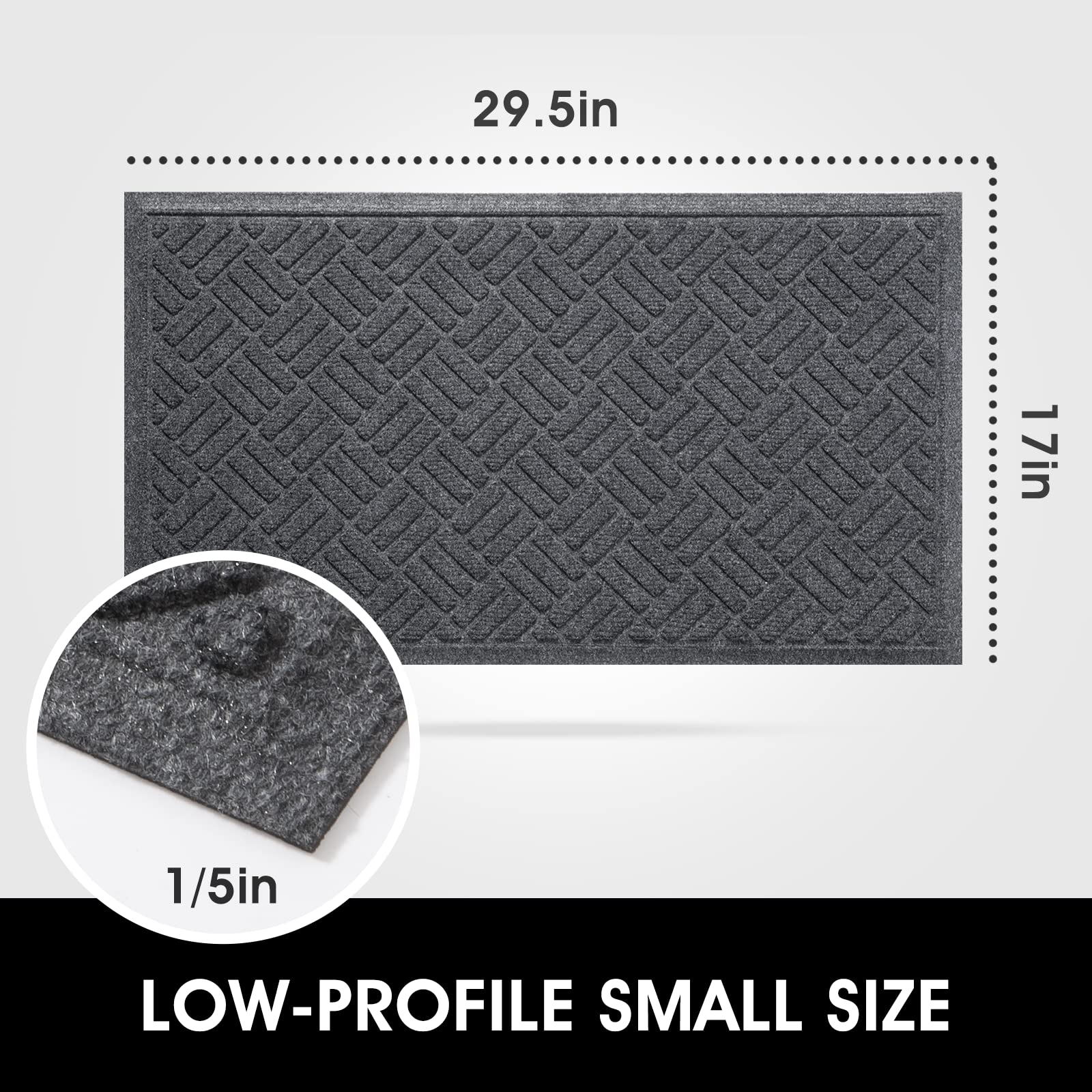 MATALL outdoor-indoor welcome mats 29-5x17-5in in gray for multiple doors.