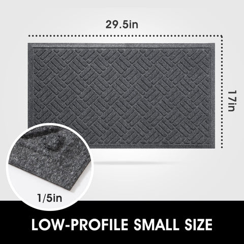 MATALL outdoor-indoor welcome mats 29-5x17-5in in gray for multiple doors.