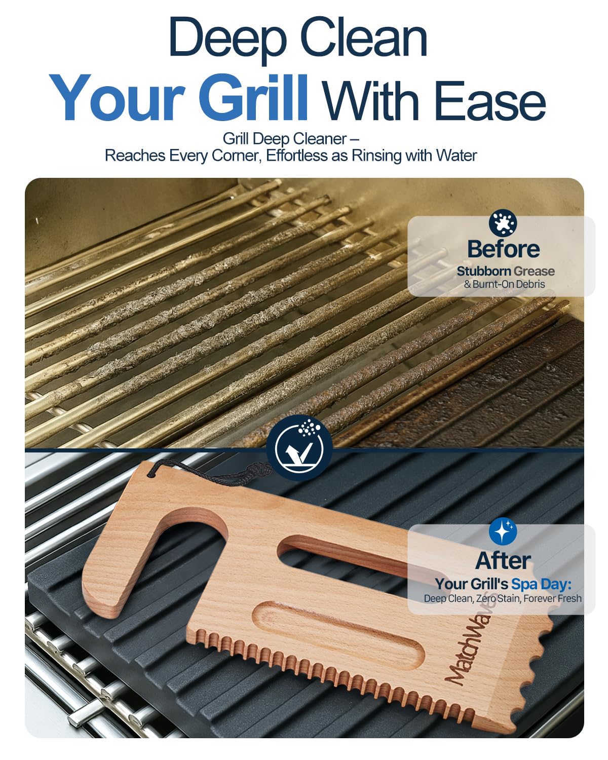 Matchwaves cleans Traeger grates and other grills with deep grooves