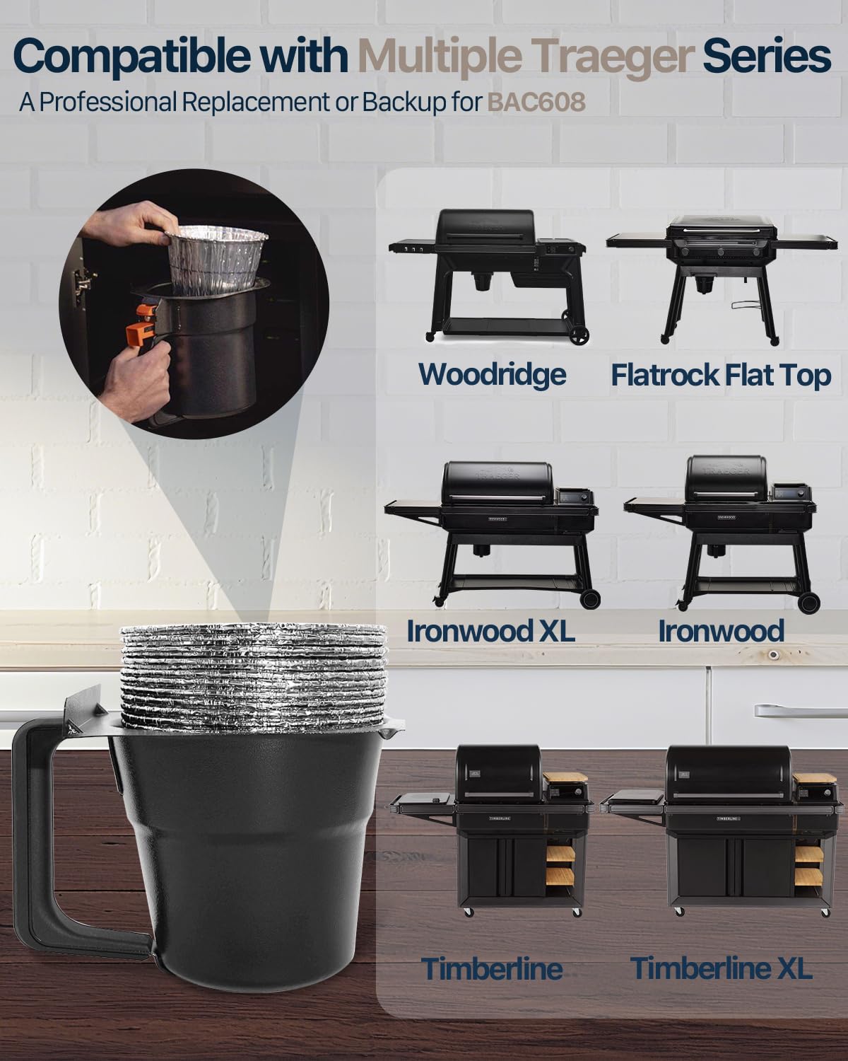 Matchwaves grease bucket liner withstands high heat and is leak-proof.