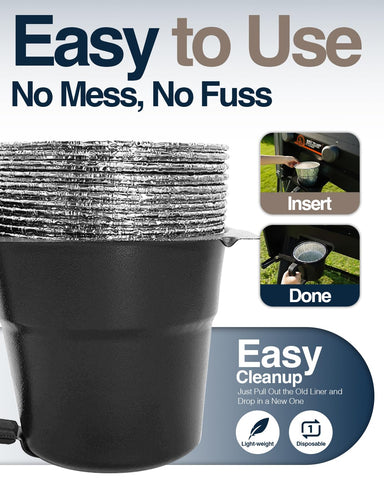 Matchwaves grease bucket liner is versatile for ice, cleaning, or baking foil.
