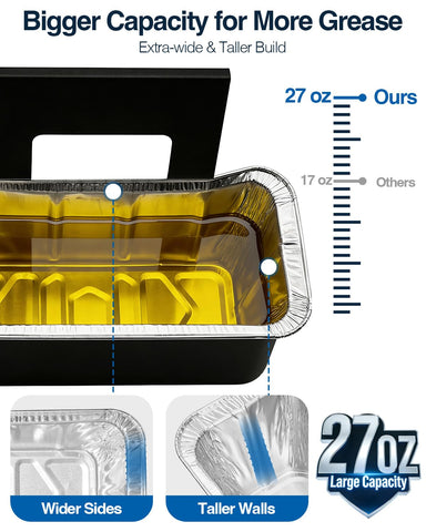 Matchwaves grease catcher kit with metal cup on a Blackstone griddle.