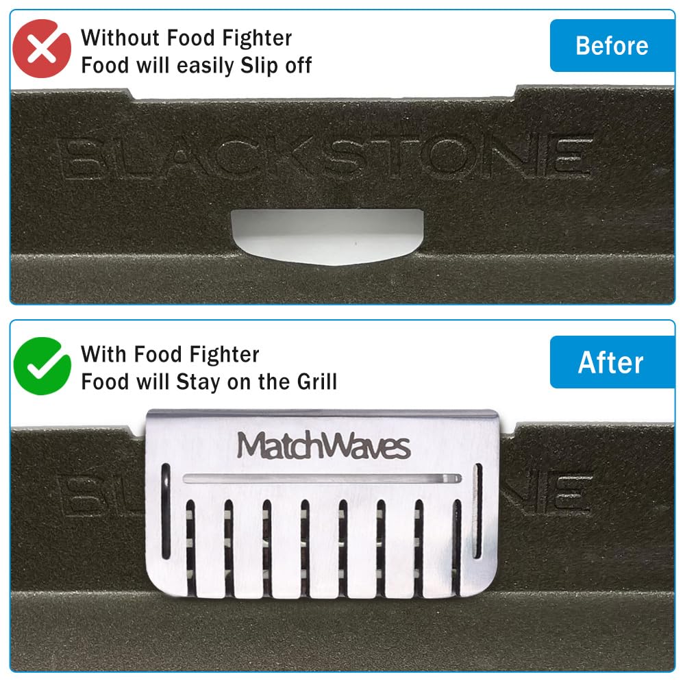 Matchwaves Grease Gate Blocker slide adjustment moves easily along the griddle edge