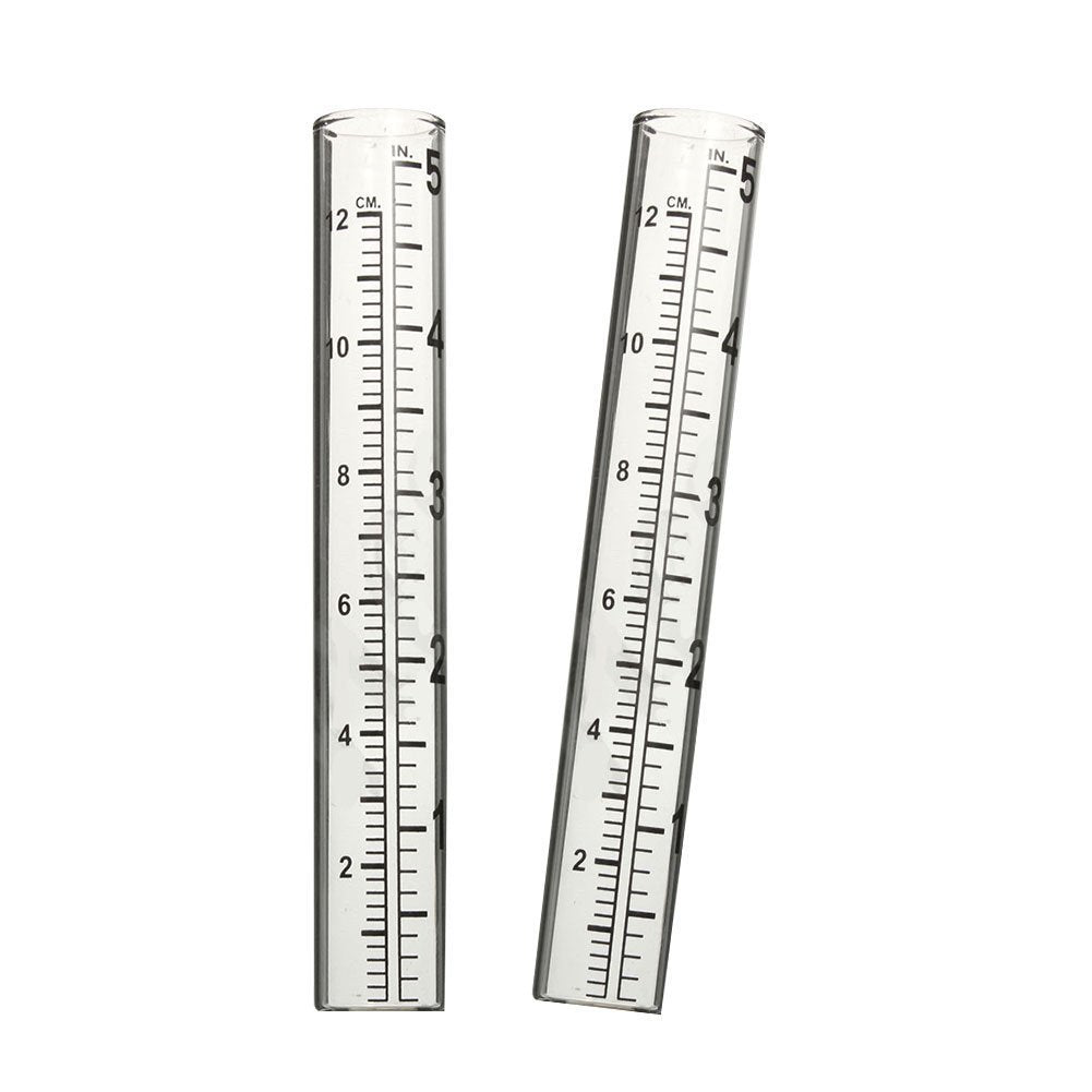 Mateda 5-inch rain gauge tube in clear glass for precise yard readings