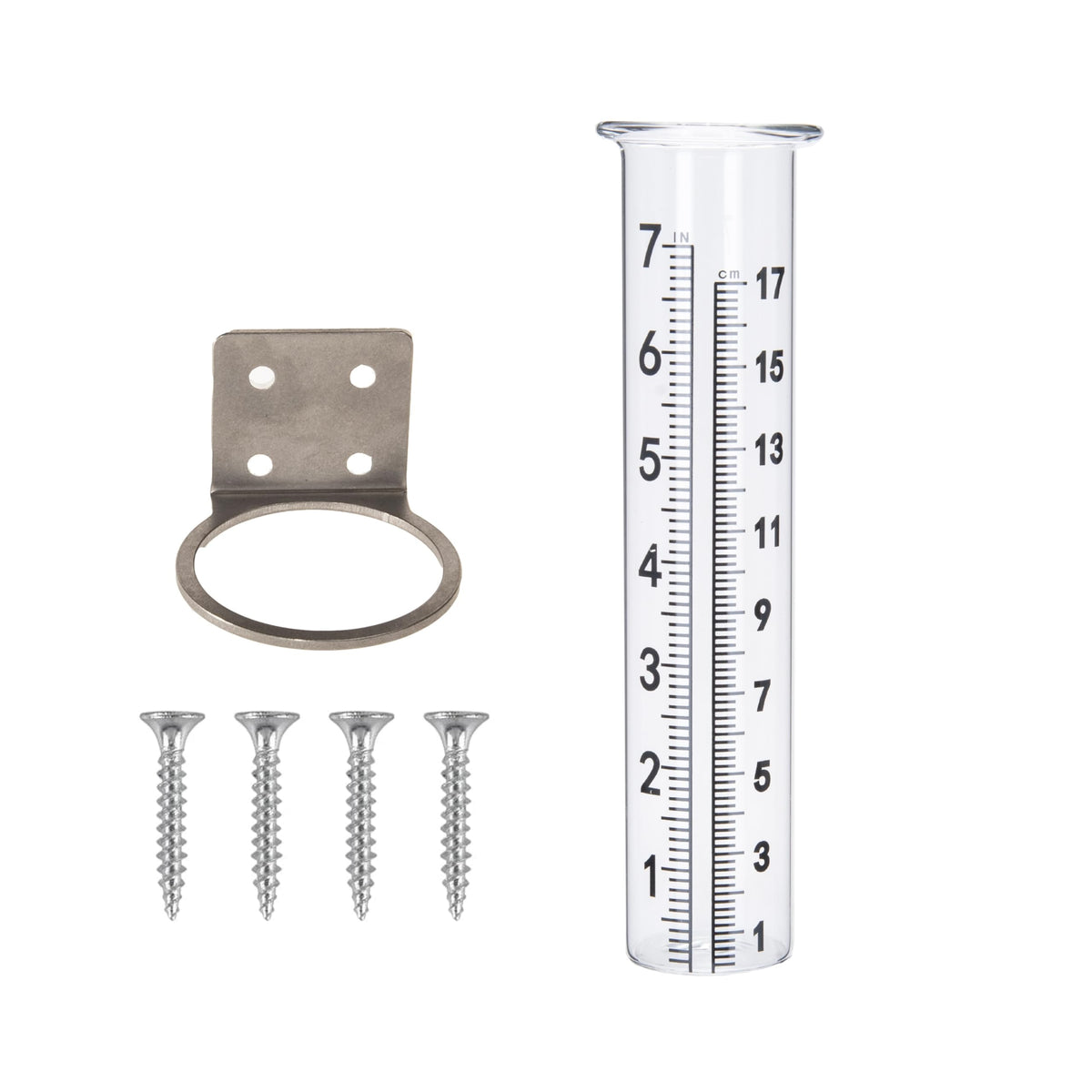 Mateda 7-inch rain gauge ready for precise yard rainfall measurement.