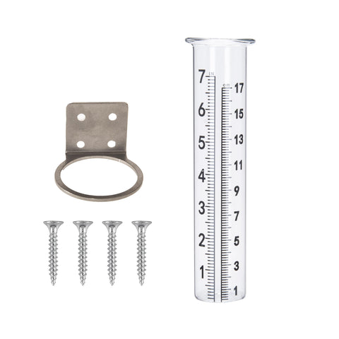Mateda 7-inch rain gauge ready for precise yard rainfall measurement.