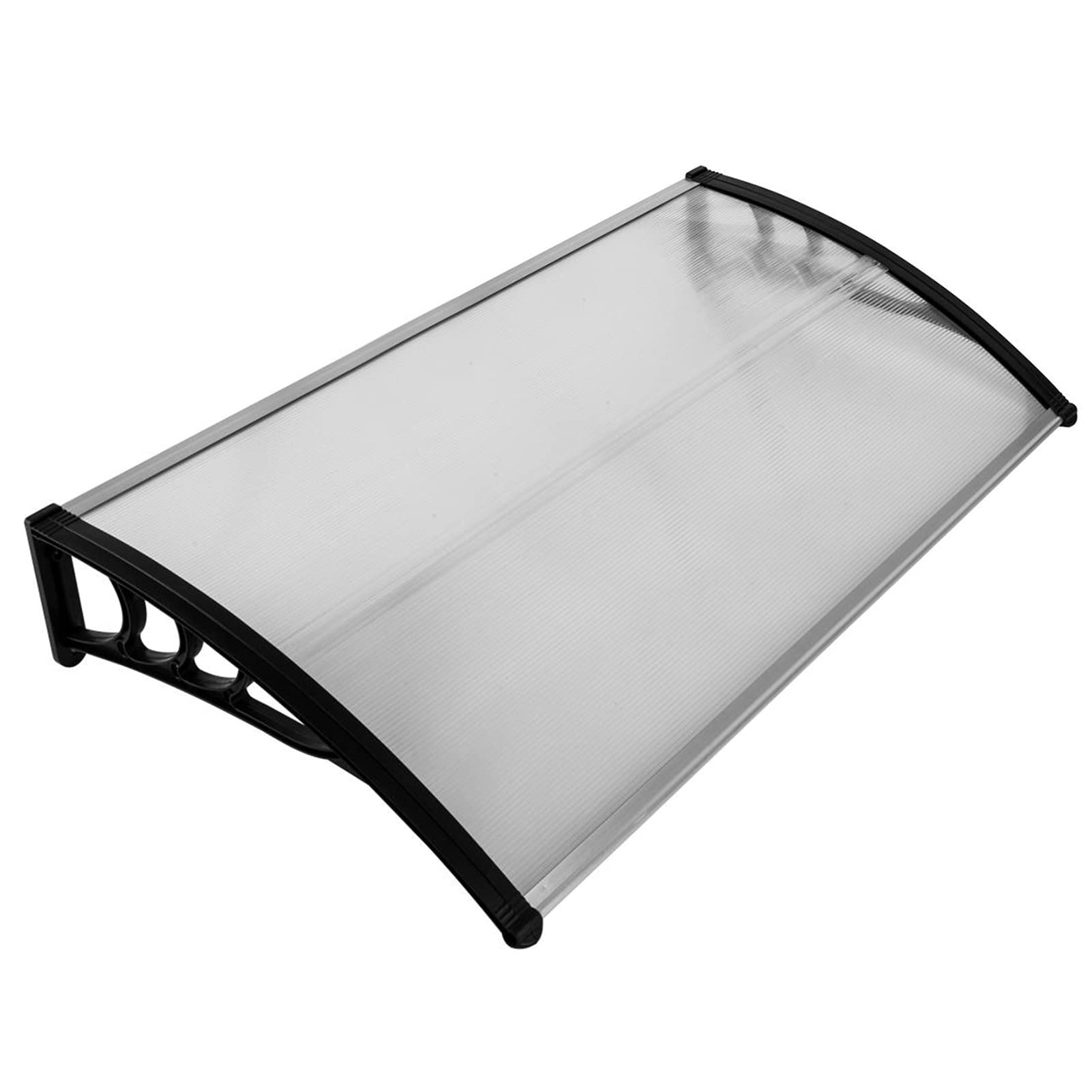 MATICO 58.5-inch outdoor awning front view with clear polycarbonate shield protects door from rain