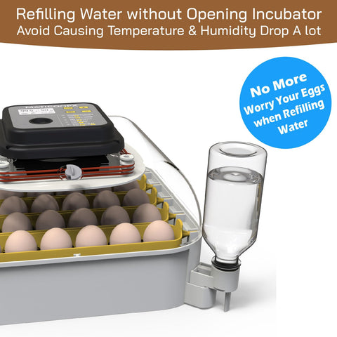 MATICOOPX built-in egg candler for observing embryo development.